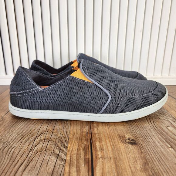 Olukai Nohea Mesh Mens Sz 9.5 Gray Slip On Mesh Dock Beach Casual Loafers Shoes main image 9